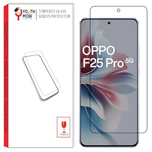 tempered glass screen protector guard for oppo f25 pro 5g black smartphone edge to edge coverage with easy to installation kit
