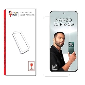 tempered glass screen protector guard for realme narzo 70 pro  p1  12 plus 5g smartphoneblack edge to edge coverage with easy to installation kit