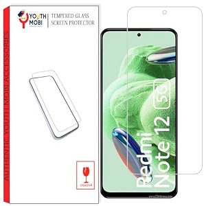 transparent tempered glass screen protector for redmi note 12  hd clear  9h hardness  bubble free amp easy installation pack of 1