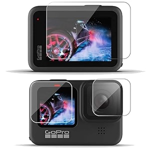 premium tempered glass screen protector for gopro hero 1211  109 action camera  edge-to-edge coverage anti-scratch bubble-free installation 3 p39cs set