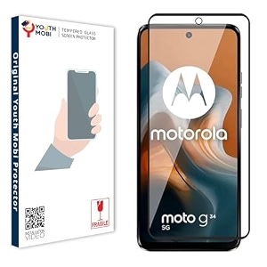 tempered glass screen protector compatible for motorola moto g34  g45 5g 65 inch  9h hardness  edge-to-edge coverage  easy installation kit  black