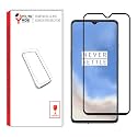 Tempered Glass Screen Protector Compatible For Oneplus 7T (Black) Edge To Edge Coverage With Easy Installation Kit for Smartphone
