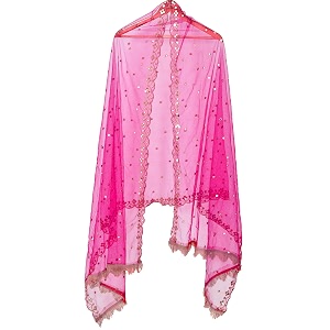 youthquake plastic mirror emboridered net dupatta for womens amp girls with fancy cut design with lace