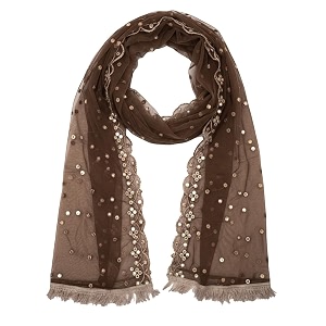 youthquake plastic mirror emboridered net dupatta for womens amp girls with fancy cut design with lace
