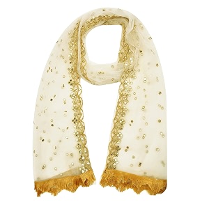 youthquake plastic mirror emboridered net dupatta for womens amp girls with fancy cut design with lace