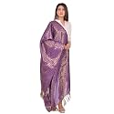 YOUTHQUAKE Women's &amp; Girls Golden Zari Parchaa Silk Dupatta