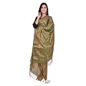 YOUTHQUAKE Women's &amp; Girls Golden Zari Parchaa Silk Dupatta