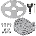 YOXUFA 60 Tooth Sprocket with 420 Chain 90 Links Replacement for Coleman Mini Bike CT200U BT200X CT200U-EX Baja Warrior Trailmaster MB165 MB200 Predator 212cc 196cc 200cc 6.5hp Powersports Parts