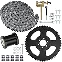 YOXUFA 65 Tooth Sprocket 35 Chain with 140 Links Replacement for Coleman CT100U CC100X Baja Doodle Bug Blitz Dirt Bug Racer DB30 Motovox Mbx10 Predator 97cc 100cc 2.5hp Mini Bike Powersports Parts