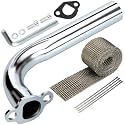 YOXUFA Exhaust Header Pipe Replacement for Predator 212 224cc 196cc 6.5hp Engine Coleman CT200U CT200U-EX BT200X KT196 Baja Warrior MB200 Axis M200 Mini Bike Go kart Parts with Heat Shield Tape