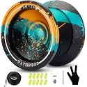 yoyo W07 Responsive &amp; Professional Unresponsive Yoyos - Beginners &amp; Adults Pro Metal Trick Yo-yo with Yo Yo Bearing Kit, 10 Strings, Case &amp; Gloves