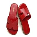 Yozuru Womens Flat Sandals Dressy Summer Slides Comfortable Leather Sandals
