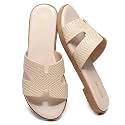 Yozuru Womens Flat Sandals Dressy Summer Slides Comfortable Leather Sandals