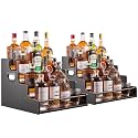 YQBRAO 2-Pack 4-Tier Liquor Bottle Display Shelf, 16-Inch, Black
