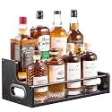 YQBRAO 2-Tier Liquor Bottle Display Shelf, 16-Inch, Black