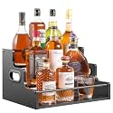YQBRAO 3-Tier Liquor Bottle Display Shelf, 16-Inch, Black
