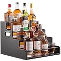 YQBRAO 4-Tier Liquor Bottle Display Shelf, 16-Inch, Black