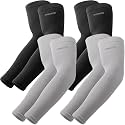 YQXCC 4 Pairs UV Sun Protection Arm Sleeves - Tattoo Cover Up - UPF 50 Sports Compression Cooling Sleeve for Men &amp; Women