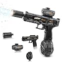 YRIOWMI Electric Water Gun, Full Automatic Squirt Gun 28‑32 FT Range Soaker, Water Playing Toys for Outdoor Yard Beach Pool(Light Black)