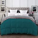 YRM - 400 GSM Ultra-Soft Quilted Reversible Comforter (92" x 106" Inches/233cm x 269cm) - King Size|Silver/Teal