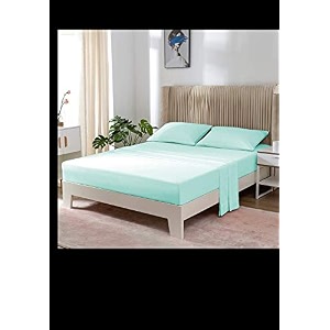 yrm bedding39s aqua blue 600-tc oraganic cotton single fitted bedsheet double bed size 5434x7534 with 12 inch drop feet for 434 and 834 inch mattress fitted bedsheet