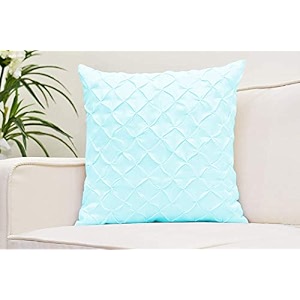 yrm bedding39s aqua blue 600-tc oraganic cotton 3-piece decorative pinch pleated cushion covers 2434x2434