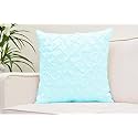 YRM Bedding's Aqua Blue 600-TC Oraganic Cotton 5 Piece Pinch Pleated Decorative Cushion Covers (20"x20")