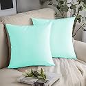 YRM Bedding's Aqua Blue 600-TC Oraganic Cotton 3 Piece Decorative Cushion Covers (18"x18")