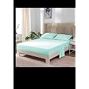 YRM Bedding's Aqua Blue 600-TC Oraganic Cotton Fitted Bedsheet Single Bed Size (36"x75") with Pillow Covers (17"x27") with 12 inch Drop, Feet for 4" and 8" Inch Mattress Fitted Bedsheet