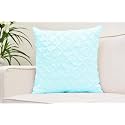 YRM Bedding's Aqua Blue 600-TC Oraganic Cotton 5 Piece Pinch Pleated Decorative Cushion Covers (16"x16")