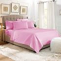 YRM Bedding's Baby Pink 600-TC Oraganic Cotton Single Flat Bedsheet King Size (102"x108")