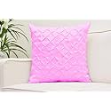 YRM Bedding's Baby Pink 600-TC Oraganic Cotton 3-Piece Decorative Pinch Pleated Cushion Covers (16"x16")