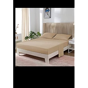 yrm bedding39s beige 600-tc oraganic cotton fitted bedsheet queen size 6034x7834 with pillow covers 1834x2834 with 12 inch drop feet for 434 and 834 inch mattress fitted bedsheet