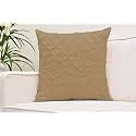 YRM Bedding's Beige 600-TC Oraganic Cotton 5 Piece Pinch Pleated Decorative Cushion Covers (18"x18")