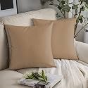 YRM Bedding's Beige 600-TC Oraganic Cotton 3 Piece Decorative Cushion Covers (24"x24")