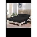 YRM Bedding's Black 600-TC Oraganic Cotton Fitted Bedsheet Single Bed Size 36x75 with Pillow Covers 17X27 with 12 inch Drop, Feet for 4" and 8" Inch Mattress Fitted Bedsheet
