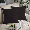 YRM Bedding's Black 600-TC Oraganic Cotton 3 Piece Decorative Cushion Covers (20"x20")