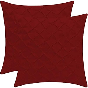 yrm bedding39s burgundy 600-tc oraganic cotton 3-piece decorative pinch pleated cushion covers 2434x2434