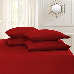 yrm bedding39s burgundy 600-tc oraganic cotton 2 piece pillow covers 2034x3034