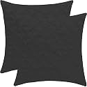 YRM Bedding's Charcoal 600-TC Oraganic Cotton 3-Piece Decorative Pinch Pleated Cushion Covers (18"x18")