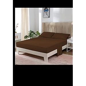 yrm bedding39s choco-brown 600-tc oraganic cotton fitted bedsheet queen size 6034x7834 with pillow covers 1834x2834 with 12 inch drop feet for 434 and 834 inch mattress fitted bedsheet