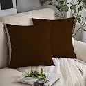 YRM Bedding's Choco-Brown 600-TC Oraganic Cotton 3 Piece Decorative Cushion Covers (20"x20")