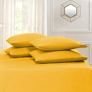 yrm bedding39s gold yellow 600-tc oraganic cotton 2 piece pillow covers 1834x2834