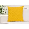 YRM Bedding's Gold Yellow 600-TC Oraganic Cotton 5 Piece Pinch Pleated Decorative Cushion Covers (18"x18")