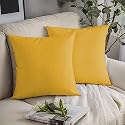 YRM Bedding's Gold Yellow 600-TC Oraganic Cotton 3 Piece Decorative Cushion Covers (24"x24")