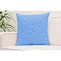 YRM Bedding's Light Blue 600-TC Oraganic Cotton 3-Piece Decorative Pinch Pleated Cushion Covers (24"x24")