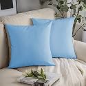 YRM Bedding's Light Blue 600-TC Oraganic Cotton 3 Piece Decorative Cushion Covers (24"x24")