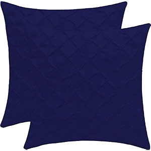 yrm bedding39s navy blue 600-tc oraganic cotton 5 piece pinch pleated decorative cushion covers 1834x1834