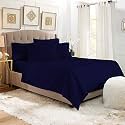 YRM Bedding's Navy Blue 600-TC Oraganic Cotton Single Flat Bedsheet Double Bed Size (82"x102")