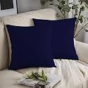 YRM Bedding's Navy Blue 600-TC Oraganic Cotton 3 Piece Decorative Cushion Covers (24"x24")